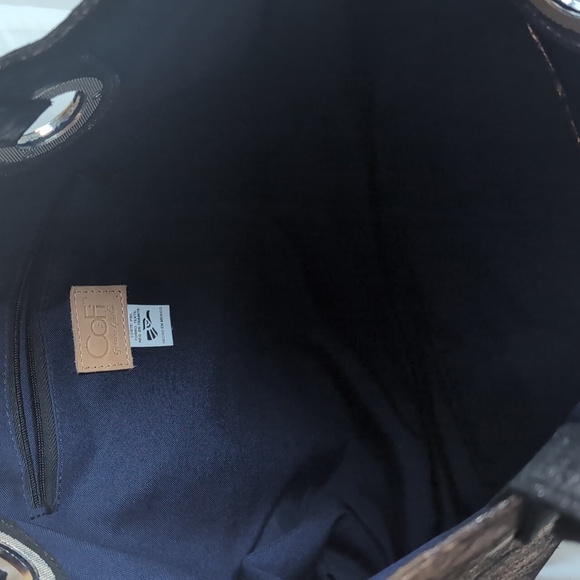 COFI- Erin Printed Metallic XL Leather Tote NWOT - Picture 6 of 17